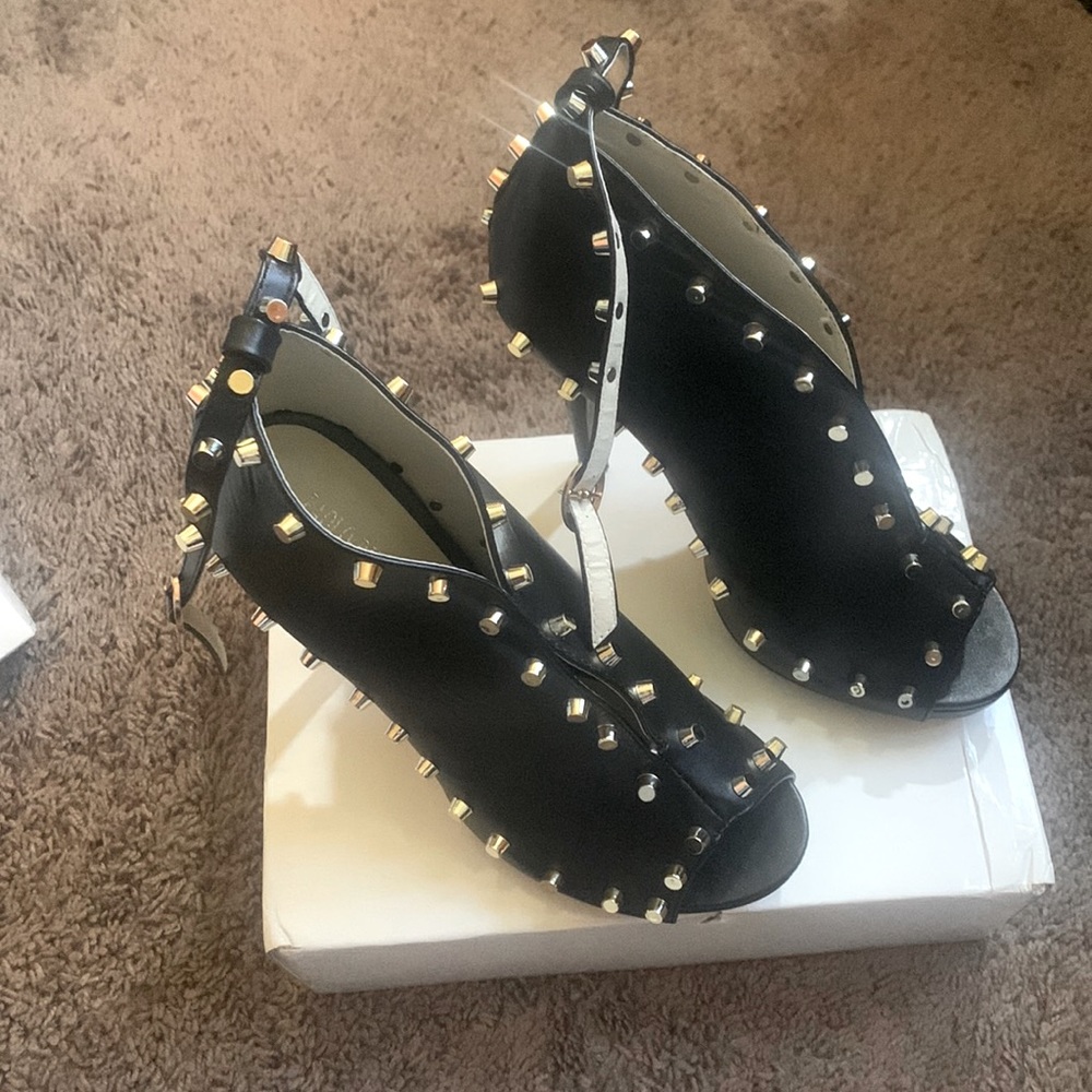 Women Black studded heels